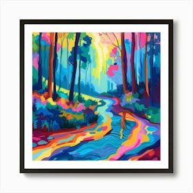 Rainbow In The Forest Art Print