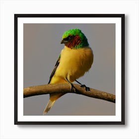 Bird Perched On A Branch 2 Art Print