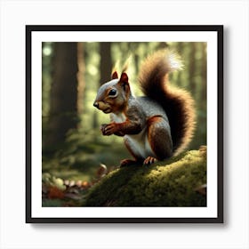 Squirrel In The Forest 313 Art Print