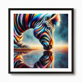 Colorful Zebra Art Print