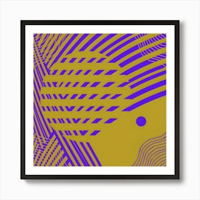 Purple And Gold Abstract Painting Art Print
