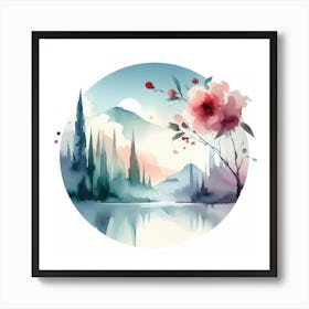 Watercolor Landscape Painting 29 Art Print