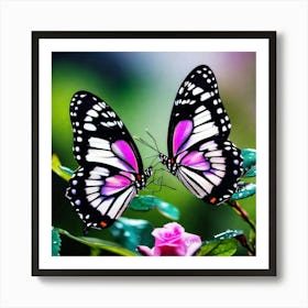 Butterflies On A Flower Art Print