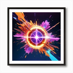 Plasma Explosion Glitch Art 3 Art Print
