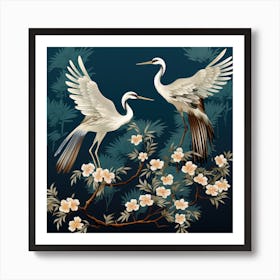 Chinese Cranes 1 Art Print