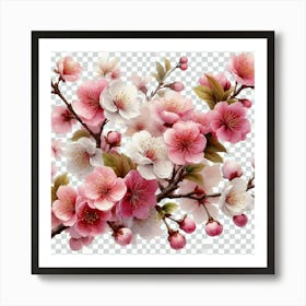 Cherry Blossoms Transparent Background Png Clipart Art Print
