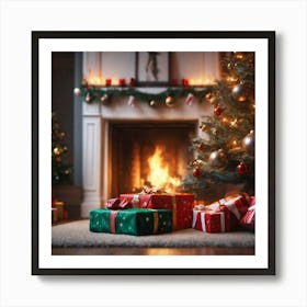 Christmas Tree And Presents 6 Art Print