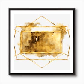 Gold Frame With Smoke Art Print