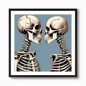 Skeleton Lovers Art Print