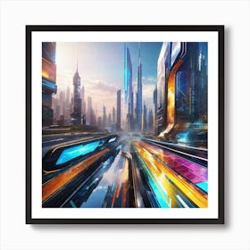 Futuristic City 111 Art Print