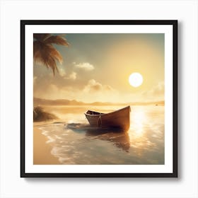 Boat On The Beach Art Print