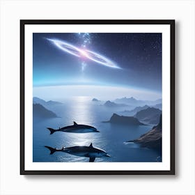 Dolphins In Space Art Print