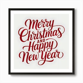 Merry Christmas And Happy New Year 1 Art Print