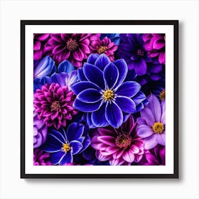 Purple Dahlias Art Print