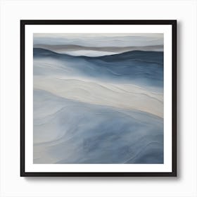 Abstract 'Blue Wave' 1 Art Print