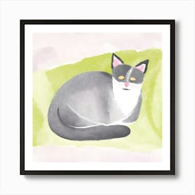 Grey Cat Art Print