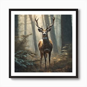 Deer In The Forest 217 Art Print