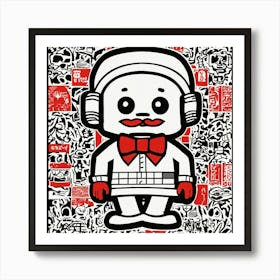 Keith Harring Style Japanese Bape Graffiti Cartoon (6) Art Print