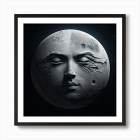 Moon With Face Poster