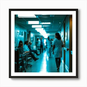 A Busy Hospital Office Filled With The Unique Buzz Of Professional Caregivers And The Sterile Glow (3) Art Print