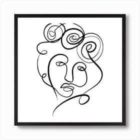 Her Square Line Art Print