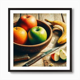 Fruits In A Bowl Art Print