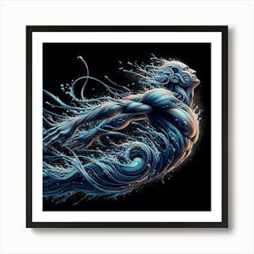 swimming Water Man Art Print