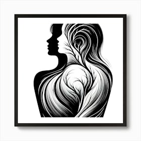 Silhouette Of A Woman 13 Art Print