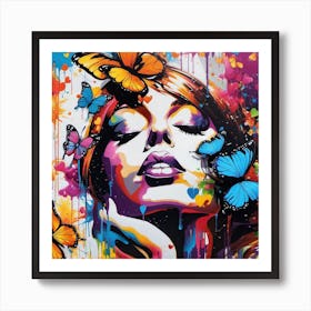 Butterfly Woman Art Print