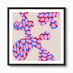 Abstract Dots Pink Square Art Print