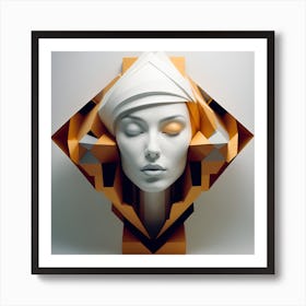 Futuristic Geometric Shape Affiche