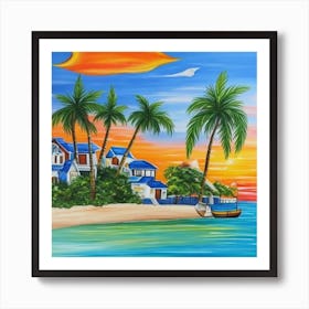 Sunset At The Beach 7 Art Print