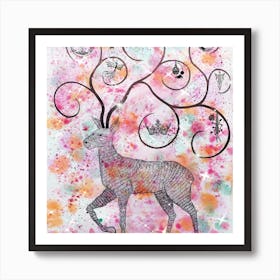 Deer art Art Print