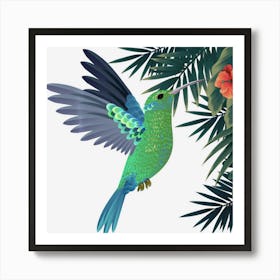 Hummingbird Flower Tree Funny Bird Lover Art Print