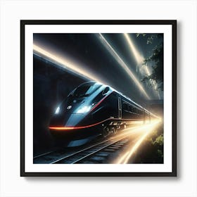 Train In The Night 2 Art Print