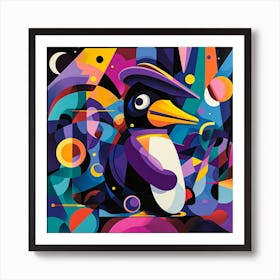 Penguin In Space 2 Art Print