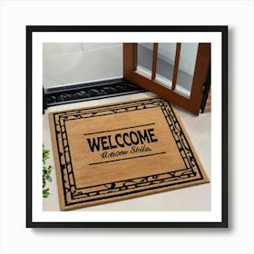 A Photo Of A Door Mat With A Welcome Mat Pattern 9 Art Print