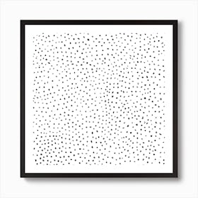 Dotted Black And White Square Art Print