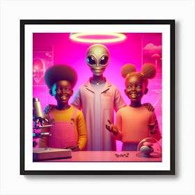 Aliens In The Lab 4 Art Print