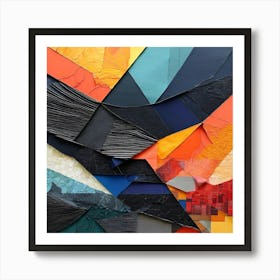 'Sunrise', Abstract Painting, wall art, different colors combination Art Print