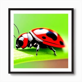 Ladybug On A Leaf 1 Art Print