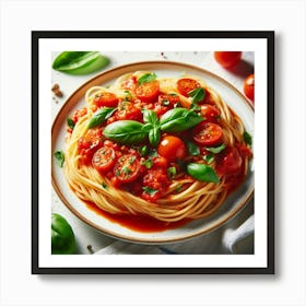 Spaghetti With Tomato Sauce 2 Art Print
