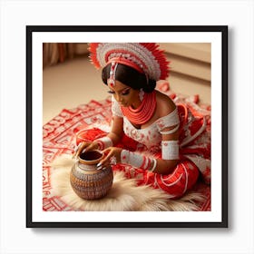 Nigerian Woman In Traditional Dress Art Print