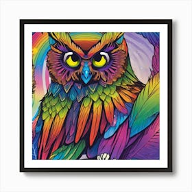 Rainbow Owl Art Print