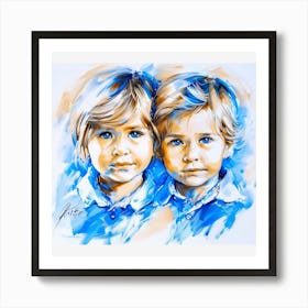 Two Boys In Blue Art Print