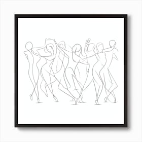 Dancers Line Art 3 Art Print