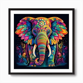 Maraclemente Patterned Elephant Neon Colors 43 Full Page No Neg F77cb10f 920b 472b 89b1 488cf7ceab58 Art Print