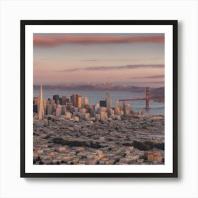 Golden Gate Bridge At Sunset Art Print