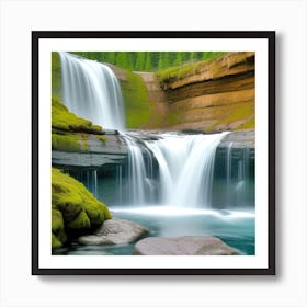 Waterfall In The Forest 16 Art Print