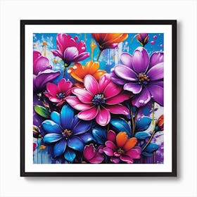 Colorful Flowers 29 Art Print